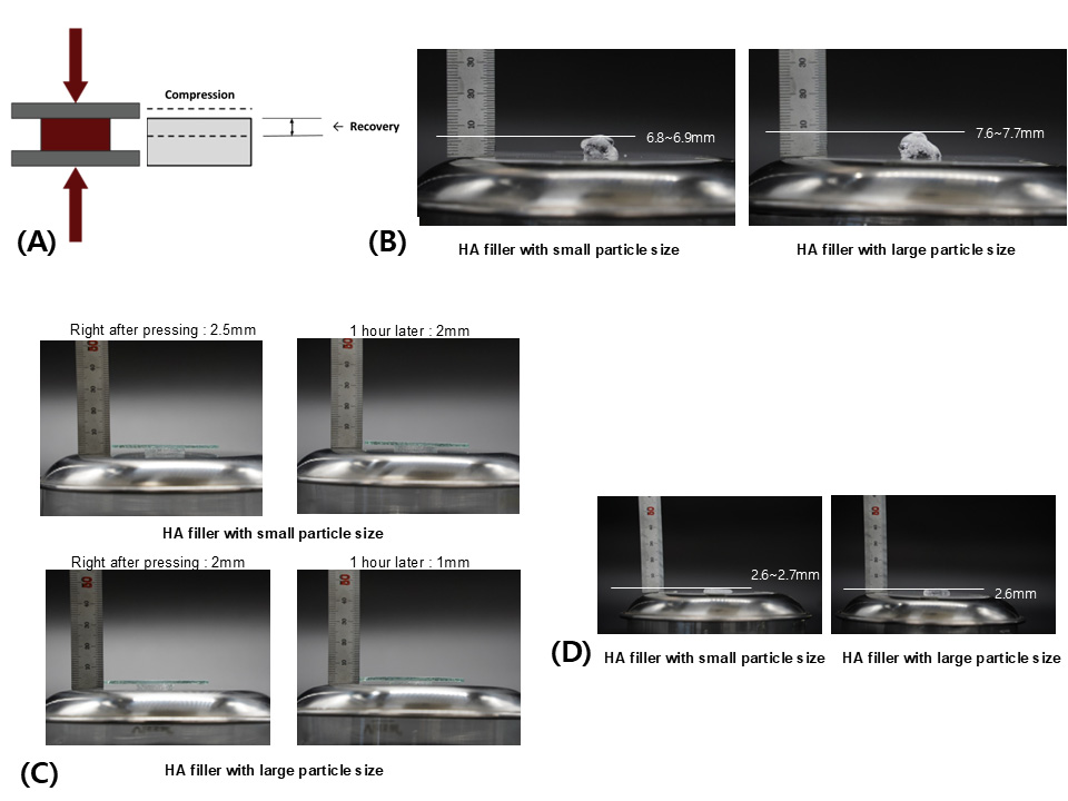 Figure 7. Perceived cohesion test (A). Dispersion test (B). Drop weight test (C). Compression force test (D). The figures are produced by the authors.